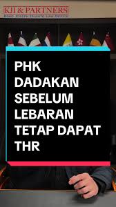 PHK 30 Hari Sebelum Lebaran Dapat THR